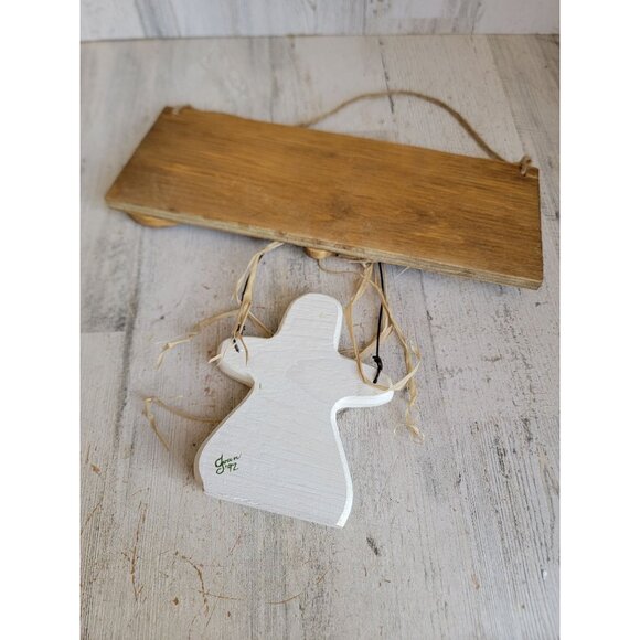 Vintage wooden sign beware ghost crossing set hanging Halloween - Picture 7 of 7